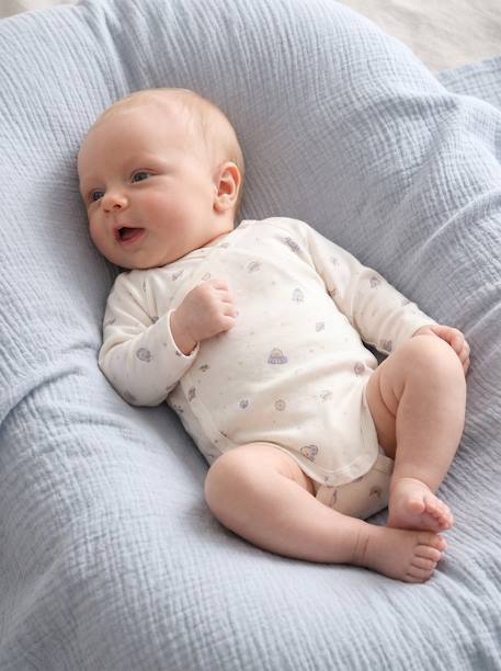 Set van 5 babyrompertjes met lange mouwen hemelsblauw - vertbaudet enfant 