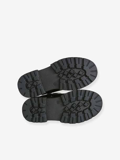 Boots fille zippées synthétique noir - vertbaudet enfant 