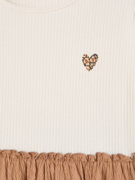 Robe 2 en 1 manches longues fille camel - vertbaudet enfant 