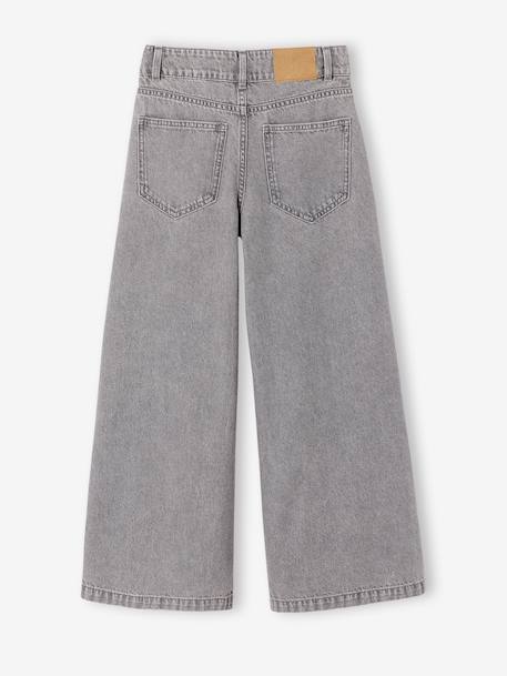 Jean large fille bleu moyen+denim gris - vertbaudet enfant 