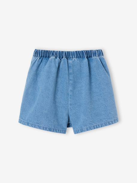 Geplooide denim skort voor meisjes middenblauw - vertbaudet enfant 