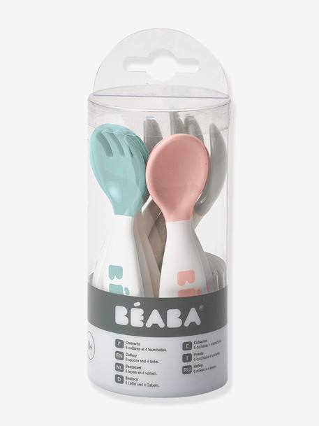 Lot de 10 couverts ergonomiques 2e âge OLD PINK/ AIRY GREEN/ LIGHT MI - vertbaudet enfant 