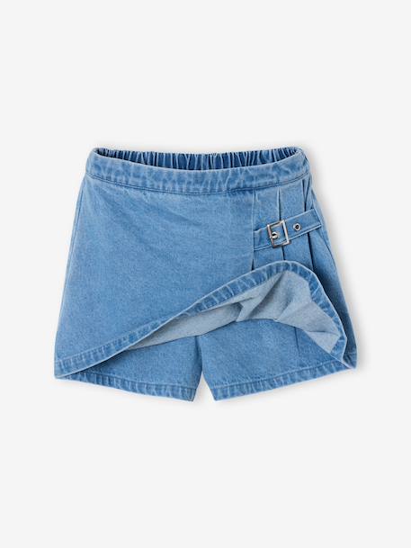 Jupe short fille plissée bleu moyen - vertbaudet enfant 