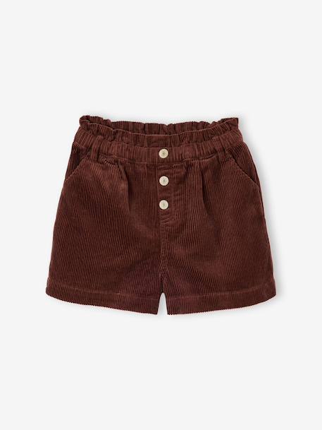 Fille-Short-Short en velours forme paperbag fille
