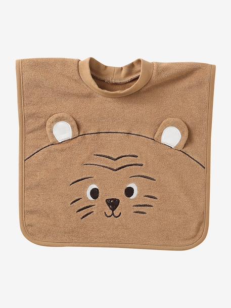 Set van 3 slabbetjes met dieren om aan te trekken ecru+karamel+salie - vertbaudet enfant 
