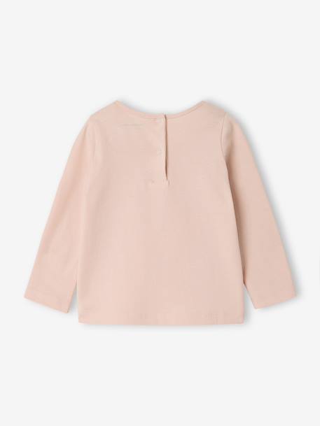 T-shirt manches longues bébé fille bleu grisé+rose pâle - vertbaudet enfant 