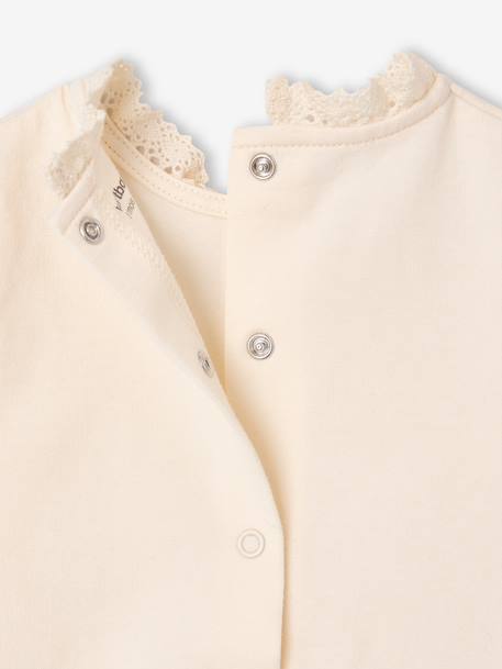 4-delige babyset van velours lichtroze - vertbaudet enfant 