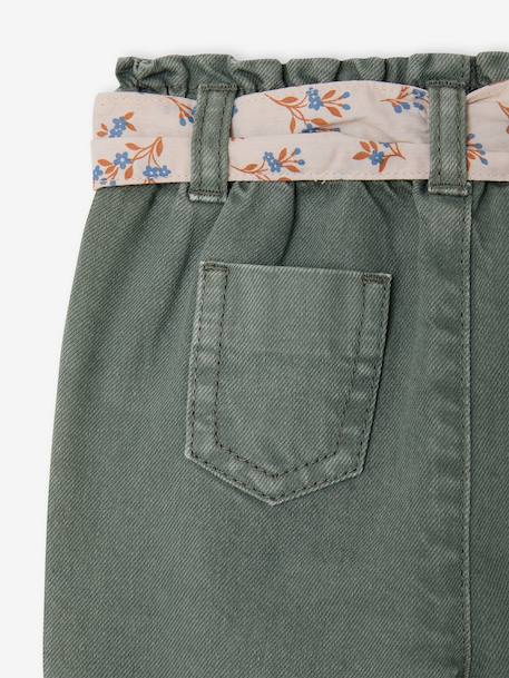 Pantalon paperbag bébé fille VERT MOYEN UNI - vertbaudet enfant 