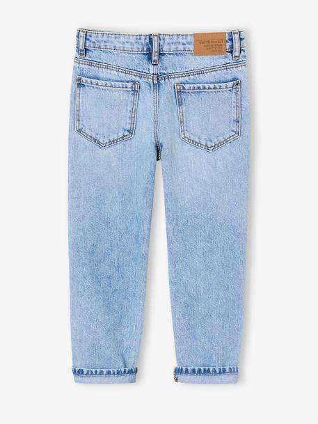 Rechte jeans voor jongens ongewassen denim+stone - vertbaudet enfant 