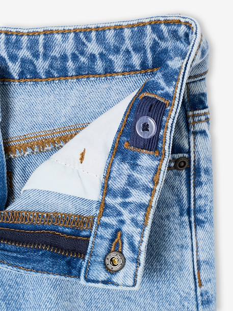 Rechte jeans voor jongens ongewassen denim+stone - vertbaudet enfant 