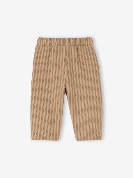 Pantalon large bébé garçon beige+vert émeraude - vertbaudet enfant 