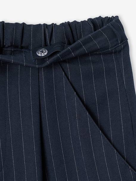 Meisjesbroek met krijtstreep gemêleerd grijs+marineblauw - vertbaudet enfant 