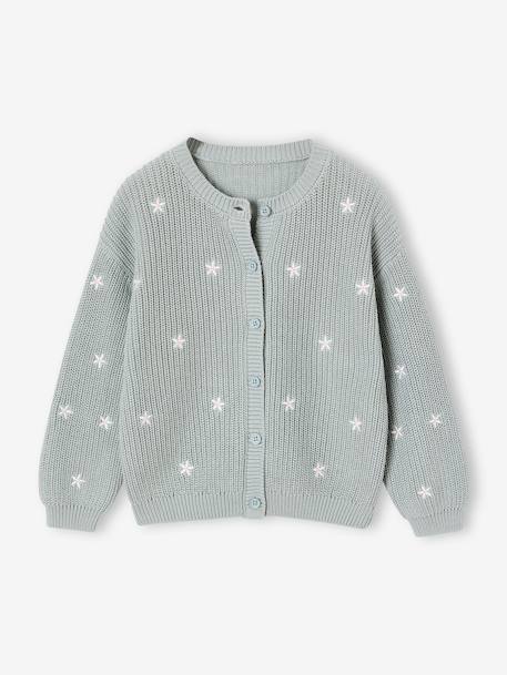 Meisjesvest met versieringen ecru+grijsblauw+olijf+rouge+vanille - vertbaudet enfant 