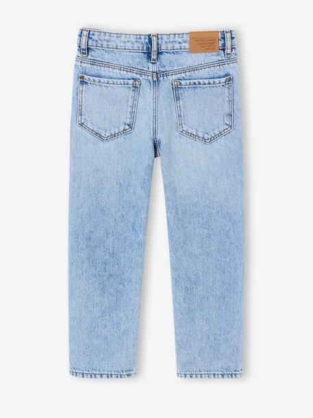 Rechte jeans voor jongens ongewassen denim+stone - vertbaudet enfant 