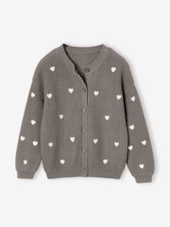 -Gilet fille fantaisie en côte perlée