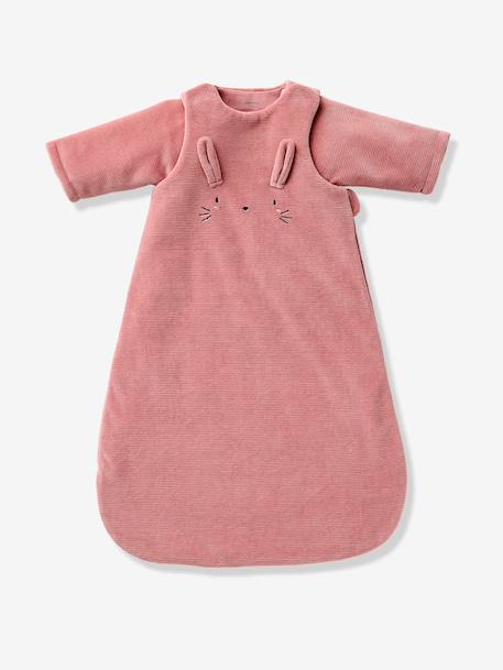 Baby trappelzak  fluweel / velours  rib beige+oudroze - vertbaudet enfant 