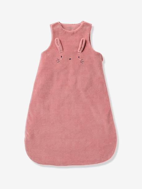 Baby trappelzak  fluweel / velours  rib beige+oudroze - vertbaudet enfant 