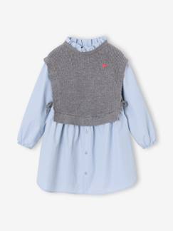 -Robe-chemise fille effet 2 en 1 