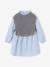 Robe-chemise fille effet 2 en 1 écru+gris chiné+marine - vertbaudet enfant 