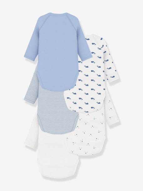 Lot 5 bodies croisés manches longues bleu - vertbaudet enfant 