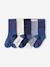Set van 5 paar jongenssokken 'Cool Kids' azuurblauw+indigoblauw+nachtblauw+saliegroen - vertbaudet enfant 