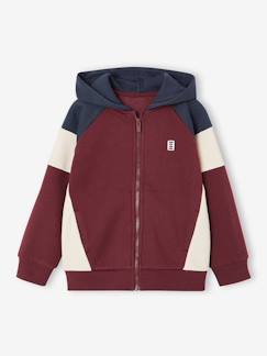 Jongens-Sweater met rits jongen met capuchon coloblock