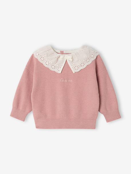 Pull bébé fille manches longues mauve+moka - vertbaudet enfant 