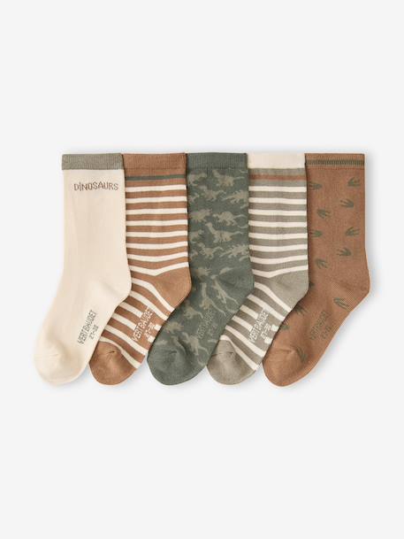 Lot de 5 chaussettes garçon beige - vertbaudet enfant 