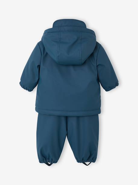 Manteau et pantalon de pluie bébé bleu nuit+caramel - vertbaudet enfant 