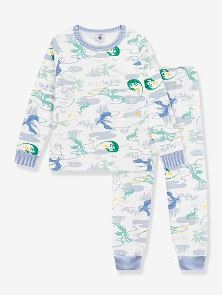 Pyjama met drakenprint wit - vertbaudet enfant 