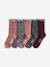 Lot de 5 paires de chaussettes « léopard » fille anthracite+cannelle - vertbaudet enfant 