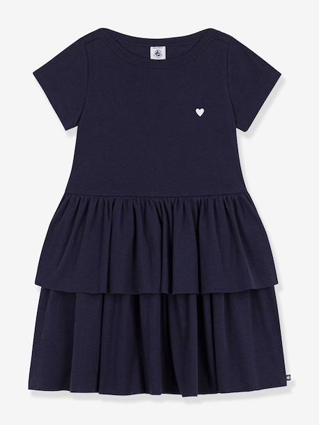 Jurk met korte mouwen marineblauw - vertbaudet enfant 