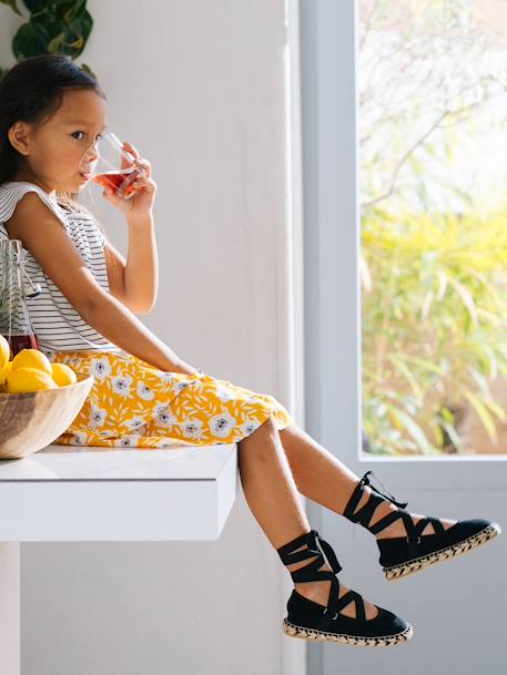 Ballerines espadrilles fille en toile NOIR - vertbaudet enfant 