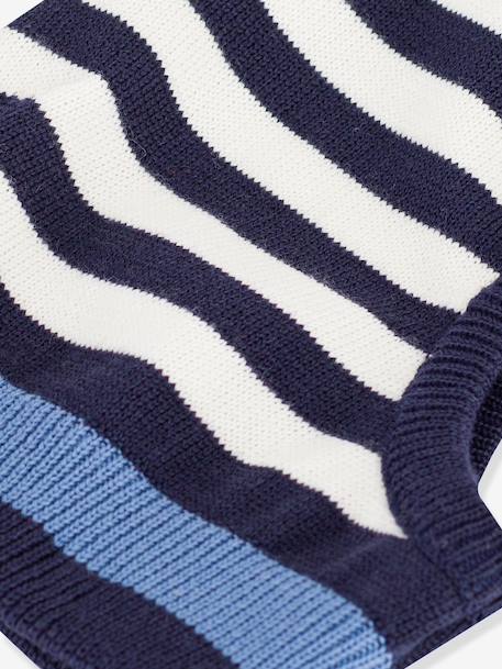 Babybivakmuts met strepen PETIT BATEAU marineblauw - vertbaudet enfant 
