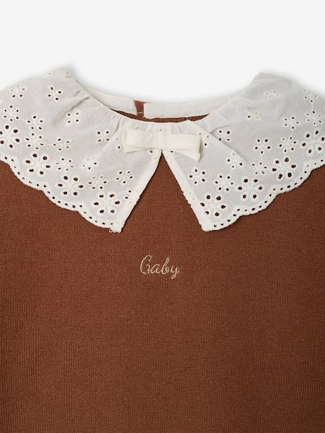 Pull bébé fille manches longues mauve+moka - vertbaudet enfant 