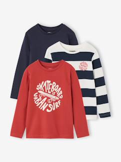 -Lot de 3 T-shirts manches longues garçon