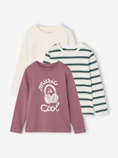 Jongens-Set van 3 jongensshirts met lange mouwen