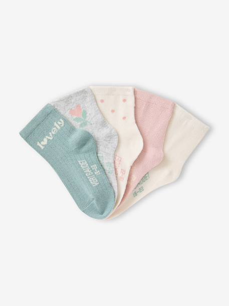 Lot de 5 chaussettes bébé fille écru - vertbaudet enfant 