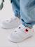 Stoffen tennisschoenen met klittenband voor babymeisjes blauwe madeliefjesprint+roze, bedrukt+WIT - vertbaudet enfant 