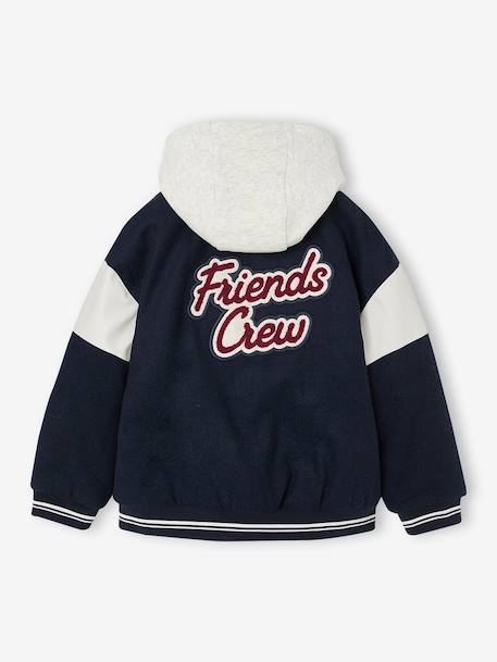 Teddyjack jongen met afneembare capuchon marineblauw - vertbaudet enfant 