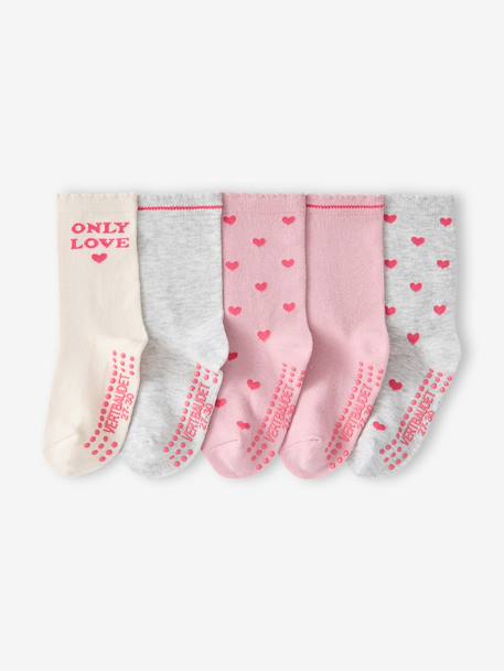 Lot de 5 chaussettes fille rose pâle - vertbaudet enfant 