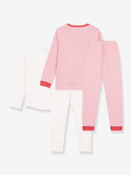 Set van 2 kinderpyjama's PETIT BATEAU rozen - vertbaudet enfant 
