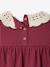 T-shirt bébé en jersey froissé avec col en crochet caramel+prune - vertbaudet enfant 