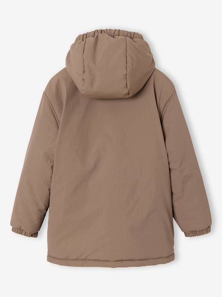 Parka garçon à capuche doublure sherpa kaki+noir+taupe+vert sauge - vertbaudet enfant 