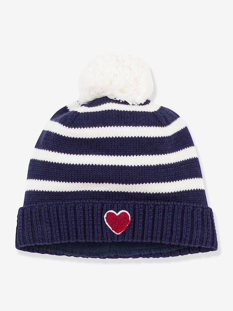 Bonnet bébé à rayures marine - vertbaudet enfant 