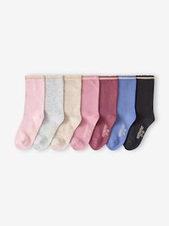 -Lot de 7 paires de mi-chaussettes fille lurex