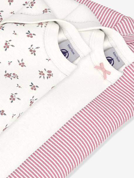 Lot 3 bodies manches longues rose - vertbaudet enfant 