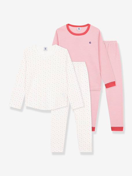 Set van 2 kinderpyjama's PETIT BATEAU rozen - vertbaudet enfant 