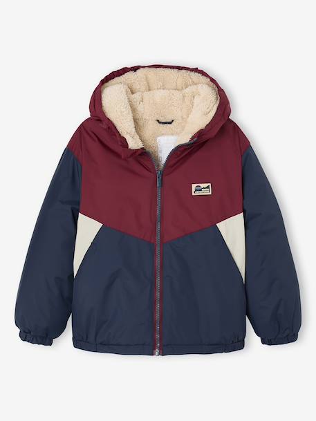 Blouson à capuche garçon bordeaux - vertbaudet enfant 