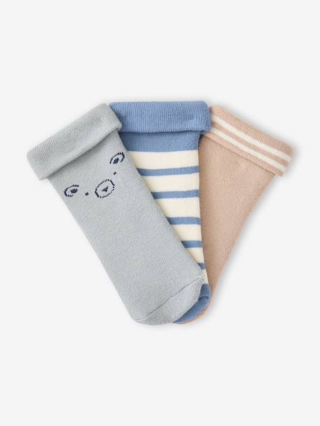 Set van 3 babysokjes jongens beige - vertbaudet enfant 